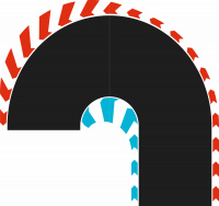 52005 Szűkített pályájú kanyarok 180° L/R Hybrid