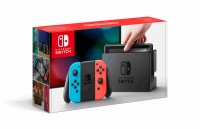 Nintendo Switch console with neon red&blue Joy-Con